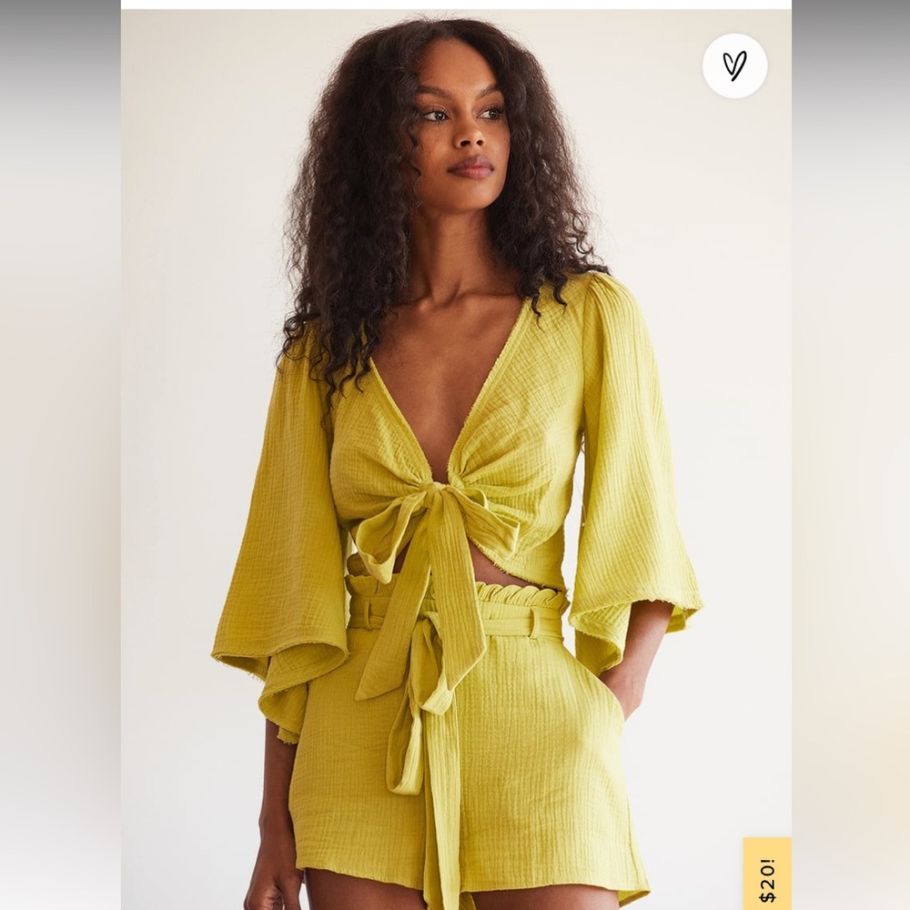 LULUS friendship crop top and shorts (set)